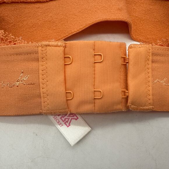 PINK by Victoria’s Secret Lace Strappy Back Halter Neck Bralette Peach Size XXL - Picture 5 of 6